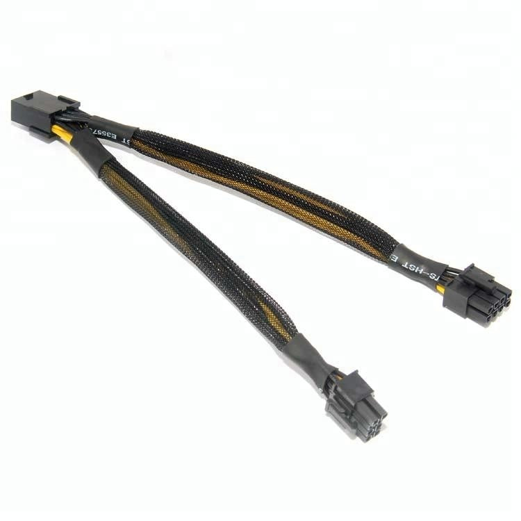 Cable renforcé splitter PCIe 8pin vers 2 x PCIe 8 (6+2) broches (Lot de 2)