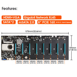 Placa base BTC-S37 8 GPU (procesador incluido) - Imagen 4