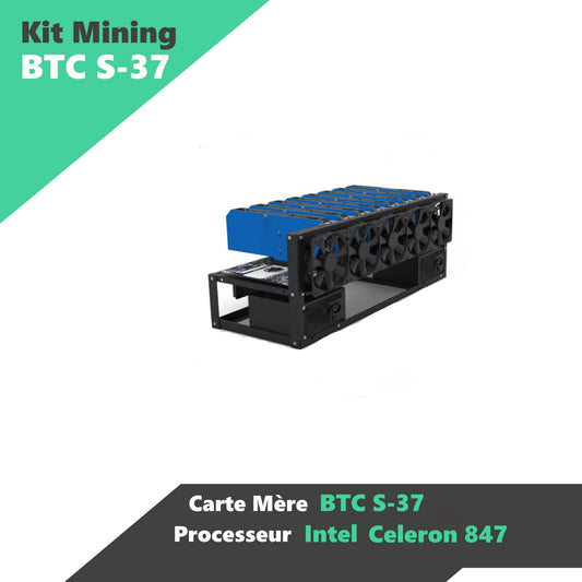 8 GPU BTC-S37 Mining Kit – Open Frame, Motherboard, Processor, RAM