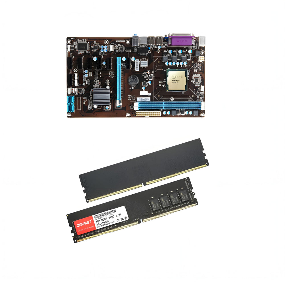 Pack de minería 8 GPU HM65-BTC: placa base, procesador, RAM