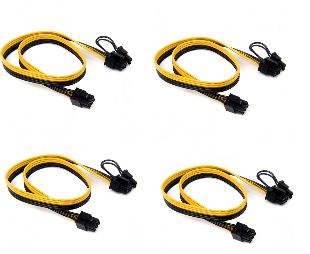 PCIe-Kabel 6-Pin auf 8-Pin (6+2), 16 AWG, 50 cm (4er-Pack)