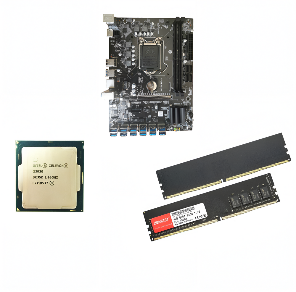 12 GPU B250C mining pack: motherboard, processor, 8GB RAM