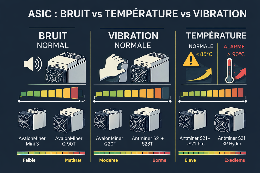 Comment interpréter les bruits, vibrations et températures des miners de Bitcoin ou autres cryptos ?