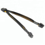 Reinforced PCIe 8pin to 2 x PCIe 8 (6+2) pin splitter cable (Pack of 2)