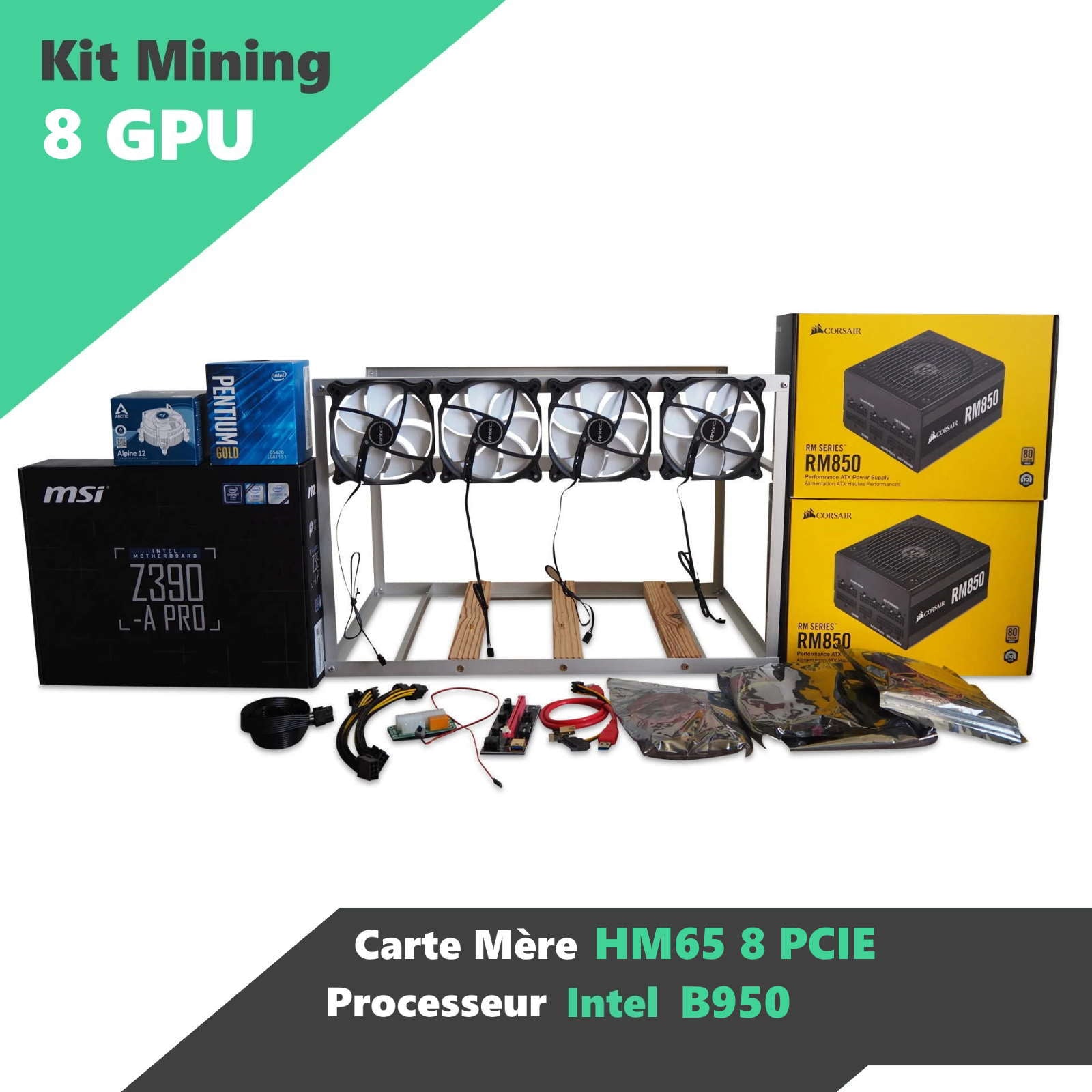 Bts Mining Rig HM65-BTC Mining Rig Kit - 8 GPU – Happy Mining