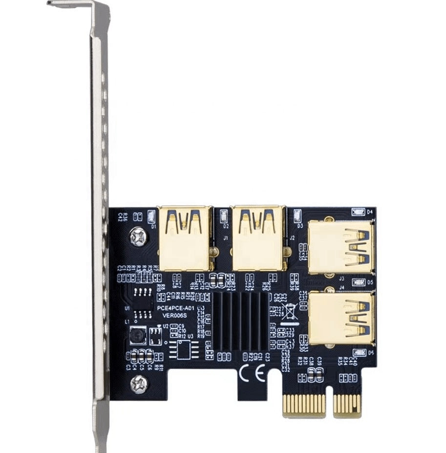 Carte adapteur PCIE 1x à 4 USB Riser - Image 2