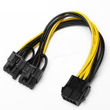 Cable divisor PCIe de 8 pines a 2 x PCIe de 8 pines (6+2) (pack de 4) - Imagen 2