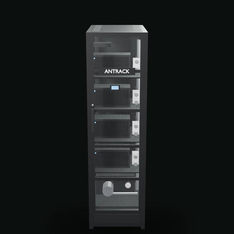 Vista 360° del Bitmain ANTRACK V1 – modelo 3D de Happy Mining